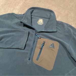 Eddie Bauer First Ascent Sweater Mens M Blue Whittaker Fleece 1/2 Zip Pullover